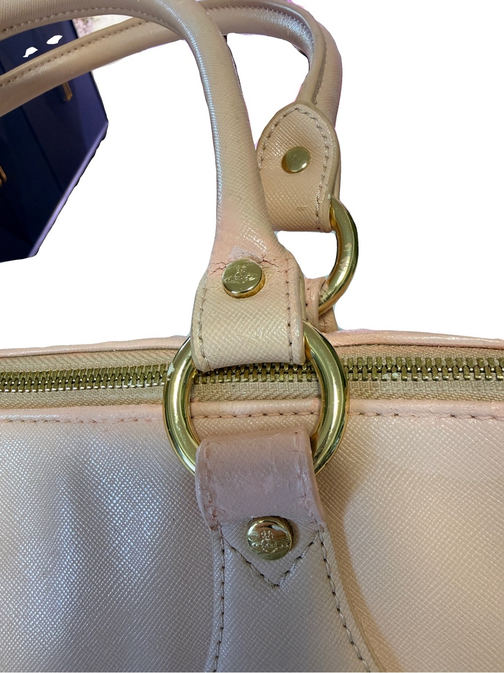 Vivienne Westwood Anglomania Blush Pink Leather Tote  **damaged/peeling -READ - Picture 7 of 16